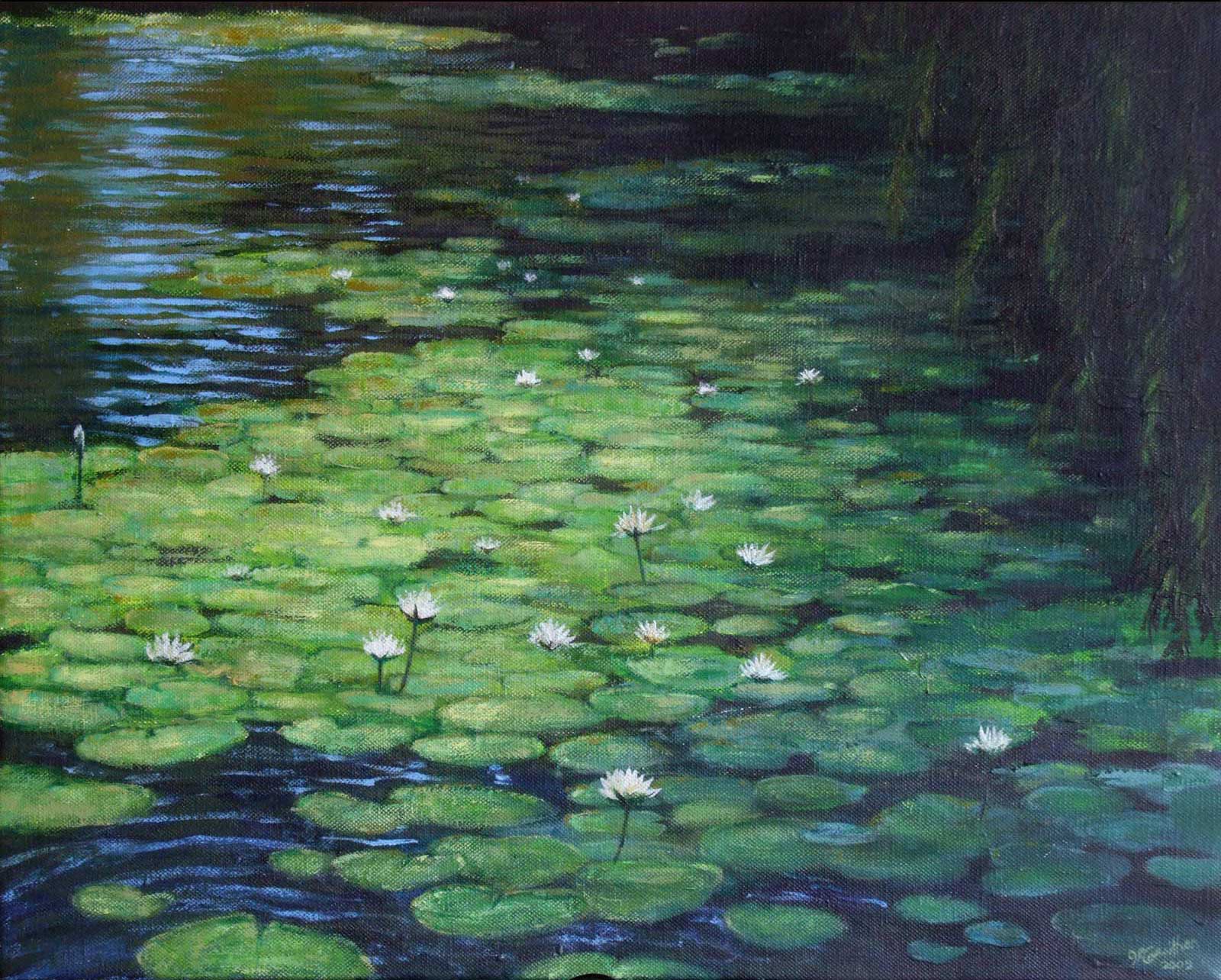 "Water lillies" oil painting on canvas