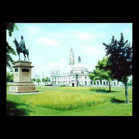 Cardiff City hall, oil painting on canvas